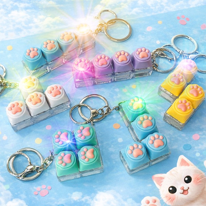 LED 양말젤리 4구 딸각이키링 / 키캡 / 가방고리